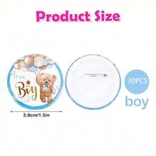 10/20/30/60/100pcs Gender Reveal Bear Pins, Boy Or Girl Team Badges, Suitable For Party Games, Decorations, Baby Shower Gifts, Gender Reveal Pins, Boy Team Badges, Girl Team Badges - Pink and Blue - View 15