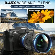 NBD 4K 48MP Digital Camera Wi-Fi&App Control Multi-Lens Fill Light External Microphone Three-Color Filter And Tripod Ideal Choice For Photography Enthusiasts Capture Special Moments Birthday Christmas Travel Essential Perfect Gift - View 8