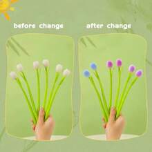 Bộ 12 bút hình hoa đổi màu mềm mại, bút mực gel đen, bút silicon hình hoa tulip màu nhạt sáng tạo, thích hợp cho tiệc sinh nhật, văn phòng phẩm, bút viết. - Nhiều kiểu dáng - Xem 3