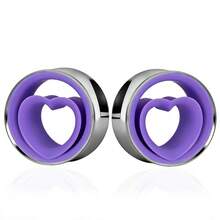 2 chiếc khuyên tai hình sừng hai tông màu bằng thép không gỉ, trang sức xỏ khuyên cơ thể không gây dị ứng, trang sức thiết kế Cyberpunk dành cho nữ. - tròn - Xem 21