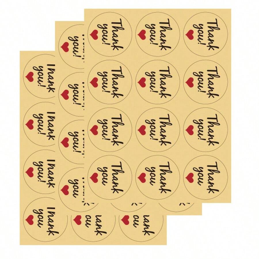 Nhãn dán cảm ơn, 120 chiếc nhãn dán tròn 1,45 inch, giấy Kraft, nhãn cảm ơn dành cho doanh nghiệp nhỏ. - Nhãn và tem nhãn - Xem 1