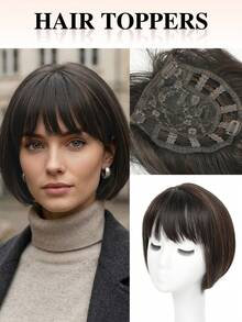 nimoki 360° Seamless Bangs Hair Topper, Elegant Synthetic Hair Piece, Lightweight & Fluffy, Adds Volume, Suitable For Daily Use By Men & Women, Halloween - Multicolor - View 12