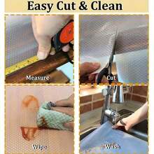 1roll 11.8*39Inch Shelf Liner, Drawer Liner, Cabinet Liner. Translucent EVA Material Waterproof, Moisture-Proof, Mildew-Proof, Oil-Proof, Anon-Slip. Thickened Wear-Resistant Durable, Washable And Reusable,Can Be Cut To The Required Size,Suitable For Shelf Liners, Kitchen Cabinet Liner, Shelves, Refrigerators, Drawers, Shoe Cabinet Liners Non-Adhesive - Xem 8