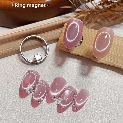  MISS MIANEL Cat Eye Magnetic Nail Polish, French Style Cat Eye Gel Nail Polish With Magnetic Tool, Strong Adsorption, 3D Nail Art Accessory, DIY Nail Assistant, Easy To Create Charming Cat Eye Effect, Suitable For Beginners And Professionals