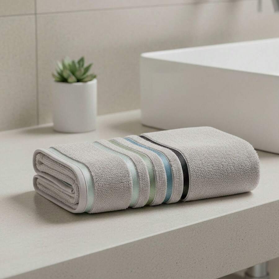 Lumina Karsten Bath Towel, Combed Cotton, 100% Cotton, Soft Touch, Thick, Excellent Absorption - 鉑金 80209 - 查看 1