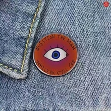 1 broche de esmalte com desenho de olho Weirdcore, frase estética indie para mochila e lapela de jaqueta. - A - Ver 4