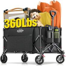 Carrito Plegable Más Duradero con Ruedas Todoterreno de 360° Carrito de Compras para Mandado Transportador Carro de Carga Tipo Wagon Vagón para Niños Camping Mudanza Viajes Mascotas  16598465 - NegroBásico - Ver 1