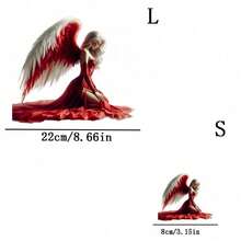 1/2/3pcs Red & White Angel Wings Decals, Suitable For DIY Heat Transfer Printing On T-Shirts, Pillows, Etc. Available In Multiple Colors, Durable And Washable Plastic Stickers For Backpacks, Cushions, Pants, Sofa Covers, High-Quality T-Shirt Printing That Won't Fade - Multicolor - View 3