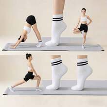 1/3/6 paires de chaussettes de yoga antidérapantes pour femmes, adaptées pour le yoga, le pilates, le ballet, le port à l'hôpital avec un design antidérapant - Multicolore - Voir 6