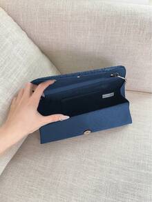 REMANLAND Glamorous Sparkling Rhinestone Decor Chain Bag, Magnetic Closure, Elegant Fashion Party Clutch, Suitable For Women's Birthday Party, Charming Evening Shoulder Bag - Navy Blue - View 6