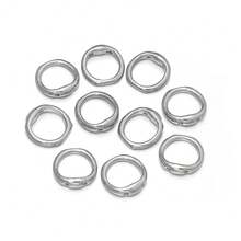 10pcs/Pack Stainless Steel Double Hole Pig Nose Rings, 5/6/8mm Simple Solid Color Metal Rust-Proof Linking Rings, DIY Jewelry Accessories For Bracelets, Keychains, Pendants - Hidden Coil - View 9