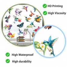 CHAILLY Watercolor Hummingbird & Butterfly Window Stickers, Colorful Flower Peel And Stick Decals For Glass Door & Home Decor - Wall Stickers - View 7