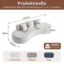 Sofas & Couches - White + Fabric + 3 Seat + Foam-1 - View 3