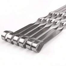 Metal BBQ Skewers – 10-Pack (14-Inch) - Flat Stainless Steel Skewers For Grilling, Reusable BBQ Set - Silver - View 9