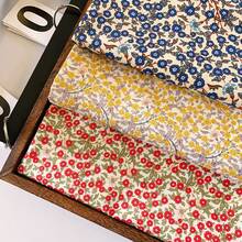 0,5 m/1 m/2 m/3 m Tissu de coton imprimé floral vintage, doux et respirant, convient pour l'artisanat DIY, la couture, le matelassage, la décoration textile domestique, le motif floral rétro, vendu au mètre, 3 options de couleur - Trois lettres de printemps - Voir 4