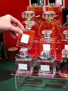 1个多层透明亚克力化妆品收纳架，蛋糕架，香水展示架，加固梯形展示架，化妆品储物架，房间装饰 - 彩色 - 查看 3