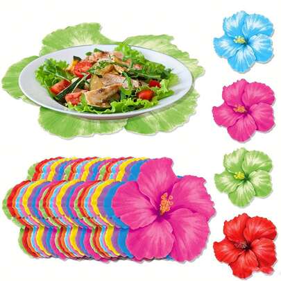 12 tấm lót bàn giấy hình hoa dâm bụt nhiều màu sắc, thiết kế hoa Hawaii, tấm lót bàn hình hoa dâm bụt nhiệt đới thích hợp cho các bữa tiệc, lễ hội, dã ngoại, chủ đề bãi biển, tiệc Hawaii, trang trí nhà cửa, trang trí tiệc, trang trí đám cưới, trang trí lễ tốt nghiệp (Màu sắc ngẫu nhiên)