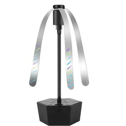 1 pièce Ventilateur répulsif de bureau, ventilateur répulsif efficace, pales souples repoussant efficacement les mouches, ventilateur répulsif portable, convient pour les pique-niques, les barbecues, les fêtes, deux options : rechargeable et à piles (noir)