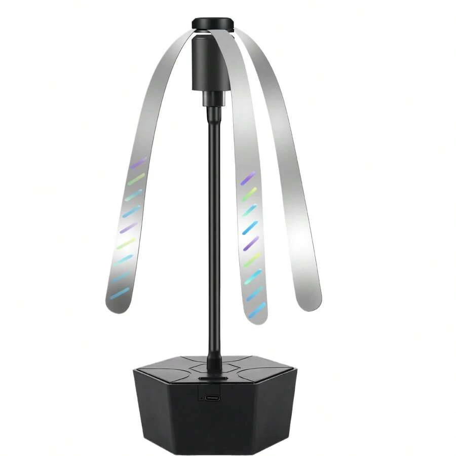 1pc Desktop Fly Repellent Fan, Efficient Fly Repelling Fan, Soft Blades Effectively Repel Flies, Portable Fly Repelling Fan, Suitable For Picnics, BBQs, Parties, Two Options: Rechargeable And Battery-Powered (Black)