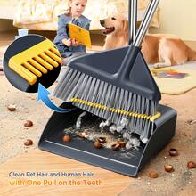 Joybos 3-In-1 Heavy-Duty Broom And Dustpan Combo With Long Handle - Adjustable Height, Thickened Stainless & Metal-Reinforced Edges, Ergonomic Sweeping/Cleaning For Hard Floors, Indoor/Outdoor Use Suitable For Home, Pet Hair Cleaning - 52.8 In Broom and Dustpan Set - View 6
