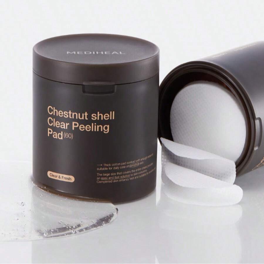 MEDIHEAL Chestnut Shell Clear Peeling Pad 60pcs Gentle Exfoliating Toner Pads For Clear & Fresh Skin - 60Pcs - View 1