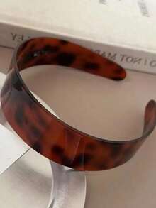 1.5英寸宽玳瑁纹理防滑塑料复古发箍，女士光滑发饰（深玳瑁色） - 多色 - 查看 11