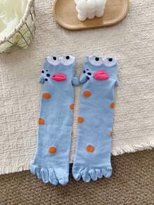 1/4 Pair Spring/Summer New Quirky Abstract Clownfish Mid-Calf Socks - Multicolor - View 15