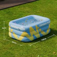 Inflatable Swimming Pool, Thickened Foldable Indoor/Outdoor Paddling Pool, Large Size For Adults, Yard (Basic Version Without Slide) - C - View 10