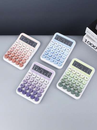 12-Digit Wide Screen Calculator, Flexible Mechanical Keyboard, Desktop Office, Multiple Styles, High-Quality Material, Suitable For Back To School, Graduation, Gifts, Retail, High Dopamine Inducing Design