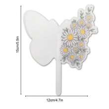 2 étiquettes plates en acrylique imprimées en 2D, marqueurs de pot de plante extérieure résistants à l'eau et aux UV, piquets en forme de papillon - A - Voir 17