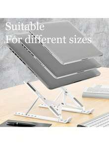 7-Level Adjustable Ergonomic Laptop Stand, Foldable Design, Made Of ABS Metal Material, Sturdy And Durable, With Multi-Angle Support And Excellent Heat Dissipation, Suitable For Laptops, Smartphones, Tablets And Other Desktop Devices - View 5