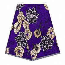 1 cuộn vải in sáp châu Phi thiết kế nghệ thuật độc đáo dài 6 thước - 100% cotton, họa tiết hoa và họa tiết chạm khắc nhiều lớp màu tím đậm với kết cấu batik tinh tế, chất liệu vải Ankara lai hình học-hoa độc đáo, thích hợp để may vá, làm váy thời trang và trang trí nhà cửa ấn tượng. - Vải batik - Xem 8