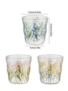 yeefeeco 1 chiếc cốc cà phê, espresso, kiểu dáng thời Trung cổ, dung tích 300ml, kiểu Ả Rập Xê Út, dùng để uống trà, in họa tiết hoa chuông tím, hoa ly hồng và hoa hồng vàng, thích hợp sử dụng tại nhà, khi cắm trại, quán cà phê, hoặc làm quà tặng ngày lễ. - thủy tinh - Xem 8