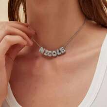 [Mặt dây chuyền mini đính kim cương vàng lấp lánh] ~ Dây chuyền chữ cái 26 chữ cái được cá nhân hóa. Một món quà sáng bóng và độc đáo, các cô gái sẽ thích hơn. - Nhiều màu - Xem 6