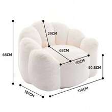 Living Room Chairs - White + Plush - View 11