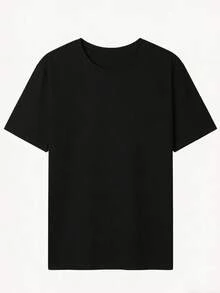 New Men's Letter & Palm Tree Print Short Sleeve T-Shirt, Beach Vacation Style - Black - View 3