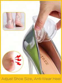 1 Pair Silicone Self-Adhesive Forefoot Pads, Anti-Slip Forefoot Cushions, Comfortable High Heel Insoles, Unisex Soft Gel Shoe Inserts, Suitable For All Year Round, Ideal Shoe Accessory Gift, Foot Care Tool, Body Care Tool, Anti-Friction Sticker, Foot Protection, Heel Fixation, Insoles, Household Items, Mother's Day Gift - Multicolor - View 3