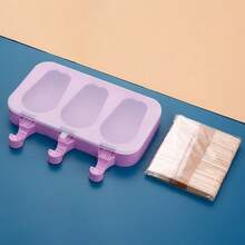 一套大型硅胶冰棒模具，含50根木棍和防尘盖，可制作蛋糕棒、冰淇淋棒、冰棒蛋糕棒等，硅胶材质。适用于自制冰棒。 - 查看 11