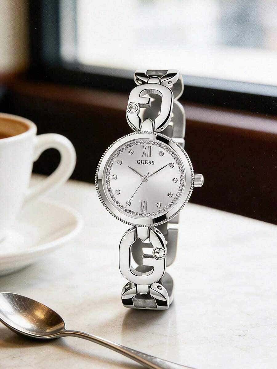 Women's Quartz Watch, Stainless Steel Material, Inlaid With Diamonds, Elegant And Fashionable, Suitable For Daily Wear, GW0759L1 - Silver - View 1