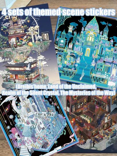 4 Sets Of Themed Diorama Decals (Dreibis'home, Land Of The Lost, Realm Of The Silent Crystal, Mysteries Of The Tao) – Perfect For Whiling Away The Time