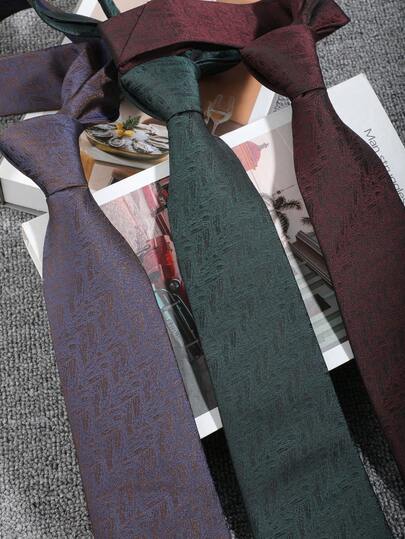 1 pieza Corbata casual asimétrica de hombre con patrón geométrico de jacquard hecha a mano, adecuada para el lugar de trabajo, reuniones de negocios, bodas, ocasiones formales, citas y uso formal diario