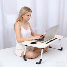 1pc Foldable Laptop Desk/Stool, Portable Folding Desk For Bed, Dorm, Study, Bedroom, Slouchy Person Desk - Multicolor - View 4
