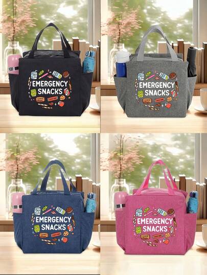 Bộ túi giữ nhiệt Setthermal, túi cách nhiệt với họa tiết "Chúa luôn tốt lành đúng lúc", kết hợp với túi đựng dao nĩa màu đen, túi đựng cơm trưa có ngăn bên hông, túi đựng đồ uống giải khát hàng ngày cho người yêu cà phê, túi đựng cơm trưa hai ngăn, dung tích lớn, túi giữ lạnh cách nhiệt cho bữa ăn học sinh, túi du lịch dã ngoại di động.