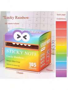 105pcs Transparent Pearl Gradient Color Cartoon Eye Design Sticky Notes - Smooth Writing Surface, Strong Adhesive, Suitable For Home, Office, School Organization And Decoration, Creative Stationery And Study Aid, Made Of High-Quality Paper - Pearlescent - View 18