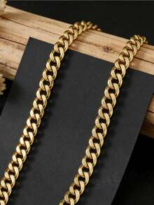 1 chiếc dây chuyền mắt xích kiểu bằng thép không gỉ 316L mạ vàng 18k, trang sức phong cách đường phố unisex. - chuỗi vòng cổ - Xem 6