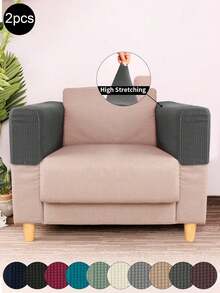 2 Stück einfarbige Sofa-Armlehnenüberzüge aus Silberfuchs-Samt/Sherpa, klassisches minimalistisches Design, hochelastische staubdichte Sofa-Armlehnenprotektoren, kratzfest, geeignet für Wohnzimmer, Arbeitszimmer, Schlafzimmer Sofaarmlehnen, Grau, Schwarz, Khaki - Verschiedenfarbig - Übersicht 6