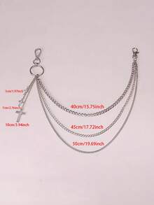 1 chiếc dây đeo eo mặt dây chuyền hình thánh giá phong cách Harajuku, dây đeo eo hai lớp đa năng dành cho cả nam và nữ, phù hợp để đeo hàng ngày. - A - Xem 5
