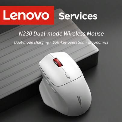 Lenovo N230 Dual-Mode Wireless Mouse | 2.4G + Bluetooth Connection | Rechargeable Design | Suitable For Office And Home Use On Multiple Devices