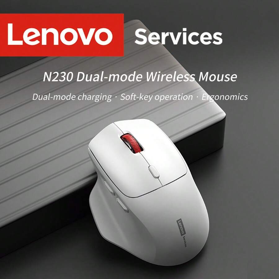 Chuột không dây hai chế độ Lenovo N230 | Kết nối 2.4G + Bluetooth | Thiết kế có thể sạc lại | Phù hợp sử dụng tại văn phòng và nhà trên nhiều thiết bị - Xem 1