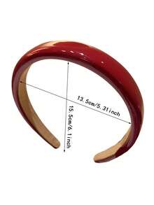 2pcs Glossy Leather Headbands, High-End Elegant Hairband, Non-Slip Wide Hair Hoop For Women, Suitable For Washing Face, Makeup, Casual, Outdoor, Party, Holiday, Ideal Gift For Valentine's Day, Thanksgiving, Mother's Day - 2pcs Red + Coffee - View 5